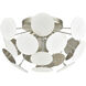 Modish 4 Light 18 inch Matte White with Silver Leaf Flush Mount Ceiling Light