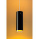 Cyrus 4 inch Matte Chrome Pendant Ceiling Light in Black Outer/Gold Inner Glass