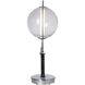 Pression 24.5 inch 4.3 watt Sterling Table Lamp Portable Light in Leather Black, Crackle