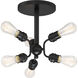 Faraday 6 Light 16.5 inch Black Semi Flush Mount Ceiling Light