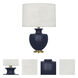 Michael Berman Atlas 25.25 inch 150 watt Matte Midnight Blue Table Lamp Portable Light in Modern Brass