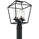 Bastille 4 Light 18 inch Satin Black Outdoor Post Light
