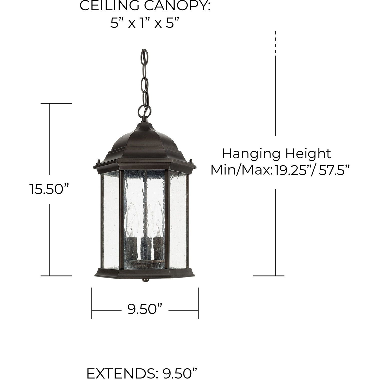 Main Street 3 Light 10 inch Old Bronze Outdoor Hanging Lantern