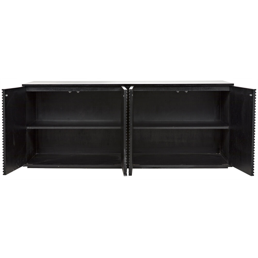 Smith 74 X 22 inch Hand Rubbed Black Sideboard, 4 Door