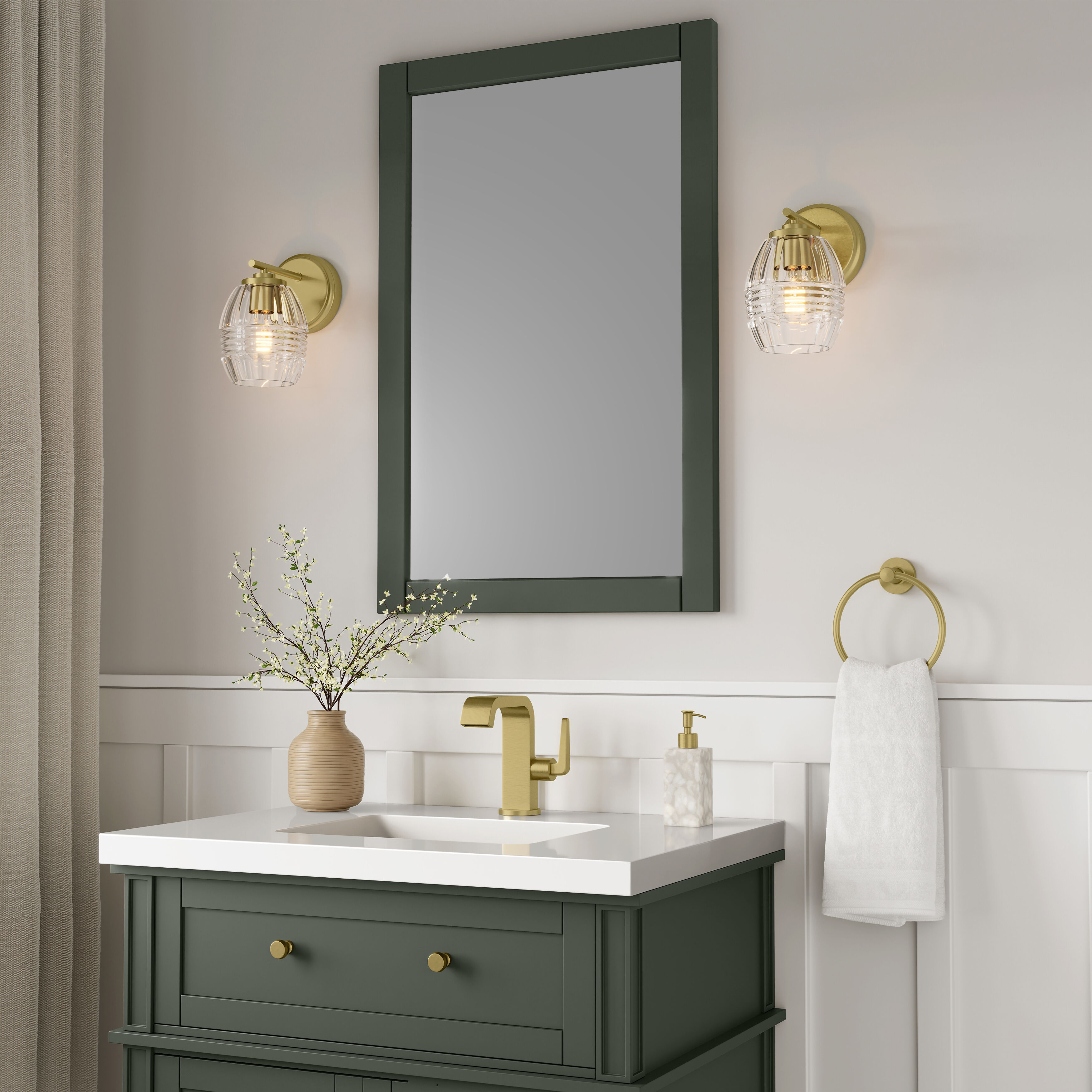 Miravelle 1 Light 5.25 inch Vintage Brass Wall Sconce Wall Light