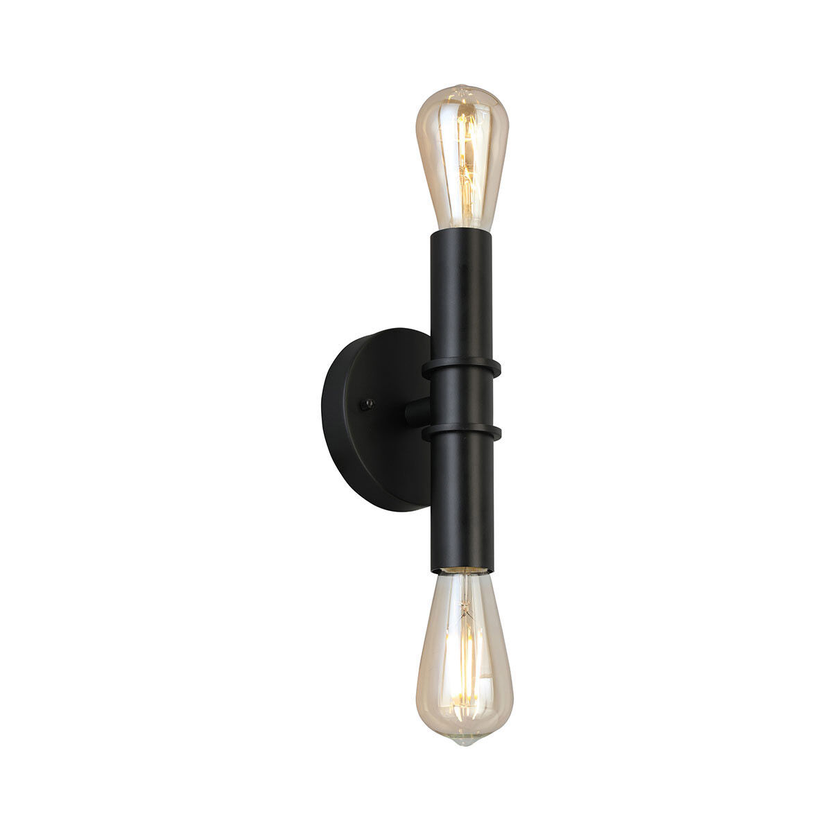 Drucker 2 Light 3.75 inch Black Bath Vanity Wall Light