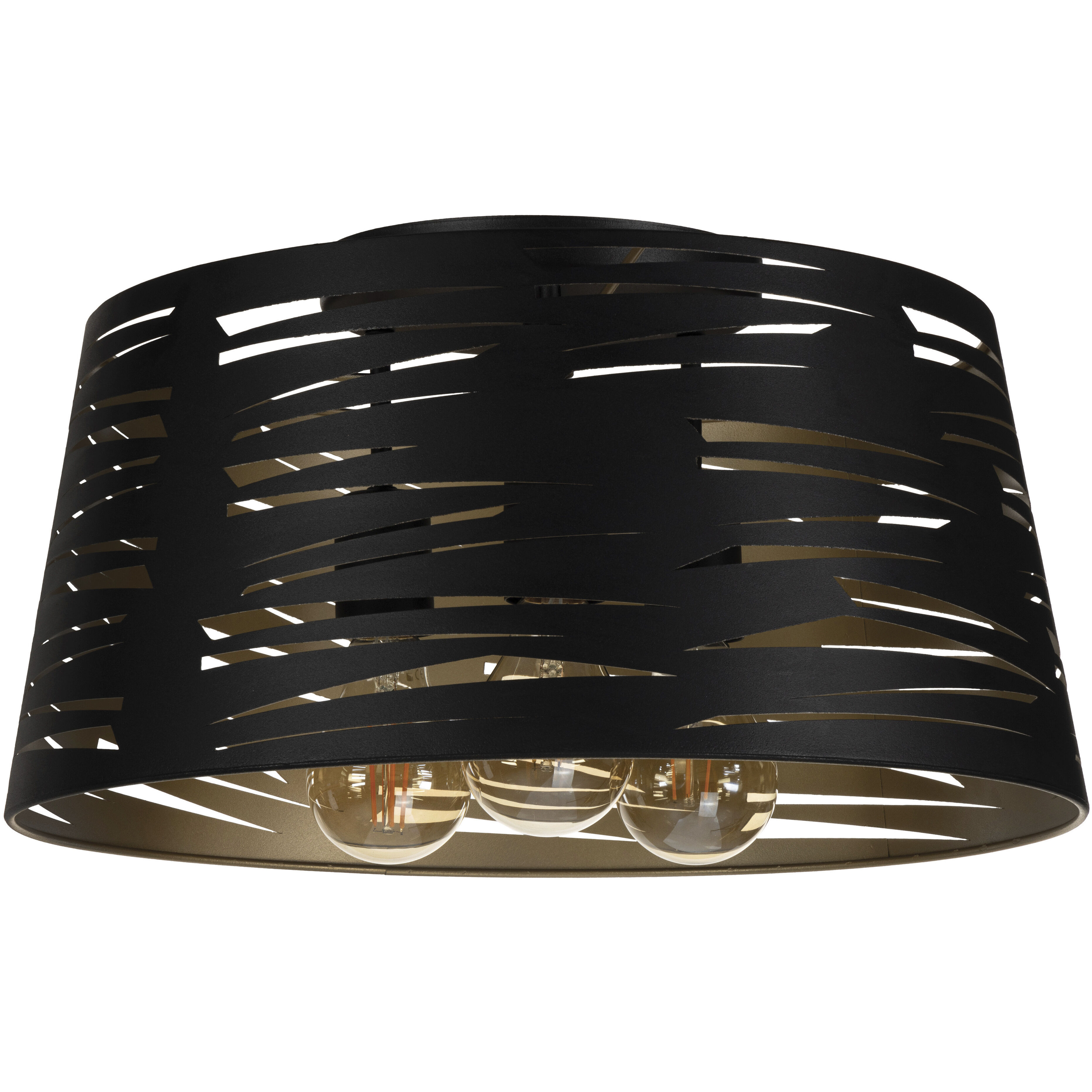 Akers Mill 3 Light 18.98 inch Black and Gold Flush Mount Ceiling Light