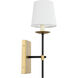 Eclipse 1 Light 4.5 inch Brass and Black Wall sconce Wall Light