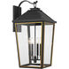 Hawkins 4 Light 29.75 inch Matte Black and Textured Gold Outdoor Sconce