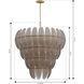 Marclaire 15 Light 32.75 inch Legacy Brass Pendant Ceiling Light in Grey Textured Handmade Glass