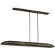 Anne-Marie Barton Remi Linear Pendant Ceiling Light in Mottled Pewter and Warm Walnut