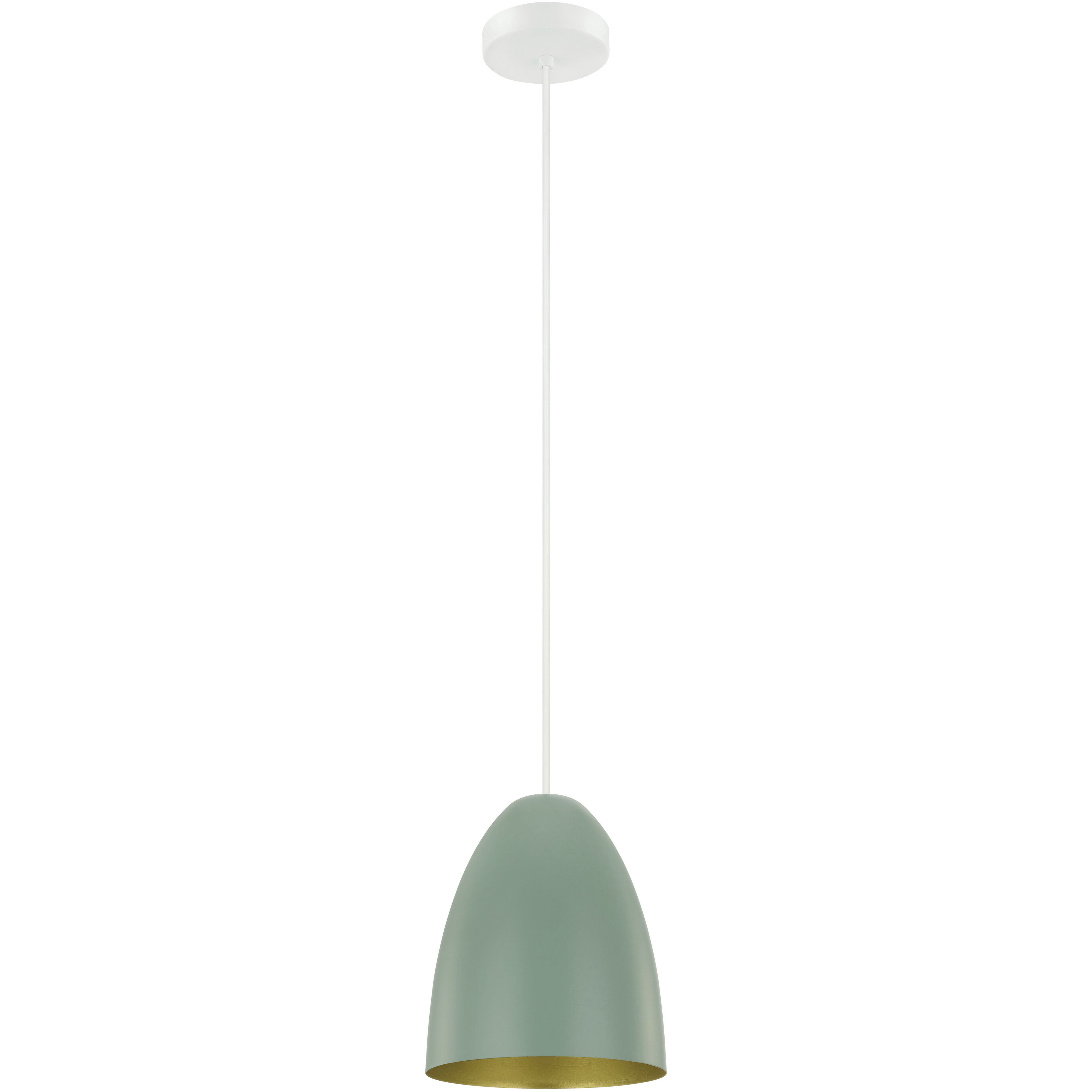 Sarabia 1 Light 7.48 inch Matte White and Pastel Dark Green and Gold Pendant Ceiling Light