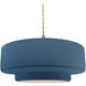 Radiance Collection - Tier Pendant Ceiling Light in Brushed Nickel, Dedicated LED, Beige Twist Cord, Midnight Sky/Matte White, 16.25W x 6H, Form+Finish+Function