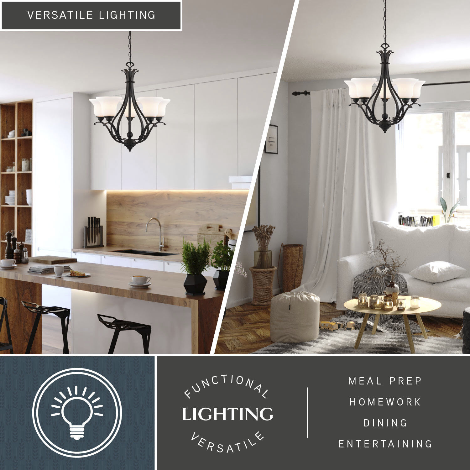 Monrovia 5 Light 26 inch Oil Rubbed Bronze Chandelier Ceiling Light