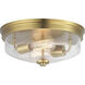 Merit 2 Light 14 inch Brushed Bronze Flush Mount Ceiling Light, Design Series