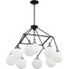 Orion 9 Light 30 inch Flat Black Chandelier Ceiling Light
