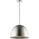 Fungo LED 23.5 inch Satin Nickel and Black Single Pendant Ceiling Light in Black and Satin Nickel