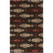 Frontier 132 X 96 inch Dark Brown, Wheat, Tan, Burnt Orange Rug