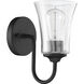 Neighborhood Gwyneth 1 Light 5 inch Flat Black Wall Sconce Wall Light in Clear Seeded, Neighborhood Collection
