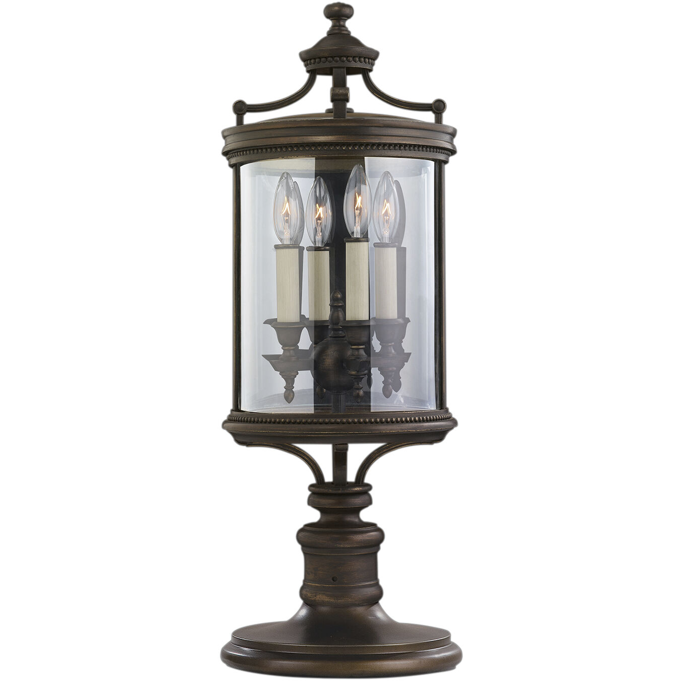 Louvre 4 Light 28 inch Bronze Outdoor Adjustable Pier/Post Mount