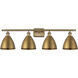 Ballston Dome 4 Light 38 inch Brushed Brass Bath Vanity Light Wall Light