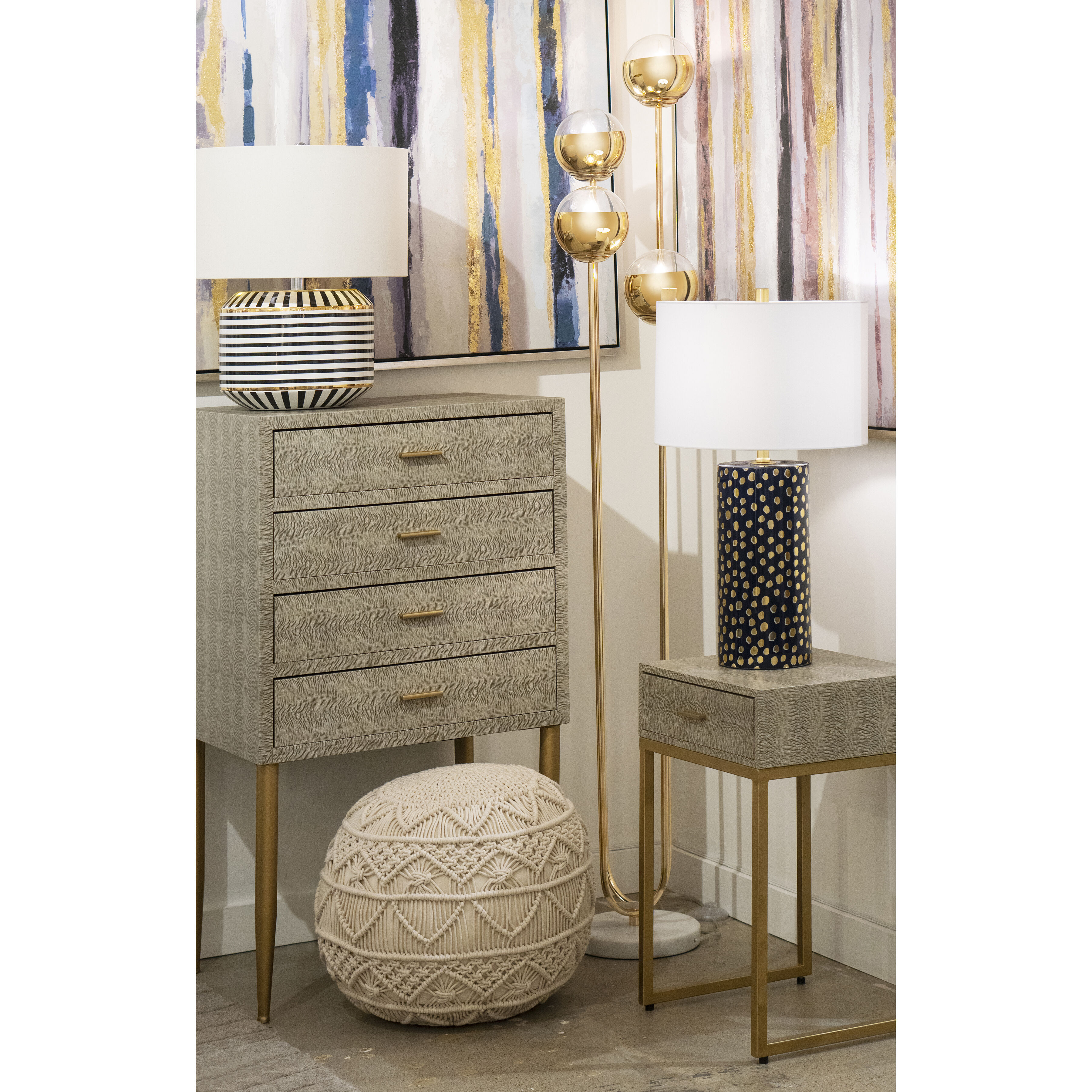 Lilou 13.75 inch Cream Pouf