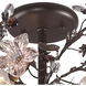 Cristallo Fiore 3 Light 27 inch Deep Rust Semi Flush Mount Ceiling Light