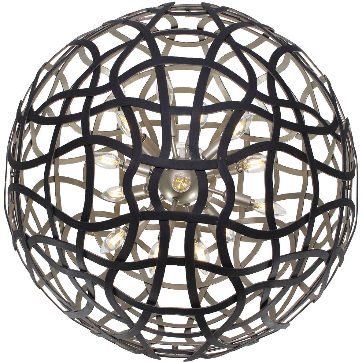 Entice 13 Light 28 inch Matte Black / Tarnish Silver Pendant Ceiling Light
