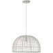 Bohemian 1 Light 18 inch White Rattan Pendant Ceiling Light