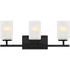 Carmine 3 Light 21 inch Matte Black Vanity Light Wall Light