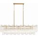 Addis 14 Light 51.75 inch Aged Brass Linear Chandelier Ceiling Light in Tronchi Glass Clear