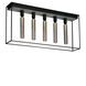 Caged 5 Light 43.31 inch White Marble Semi-Flush Mount Ceiling Light