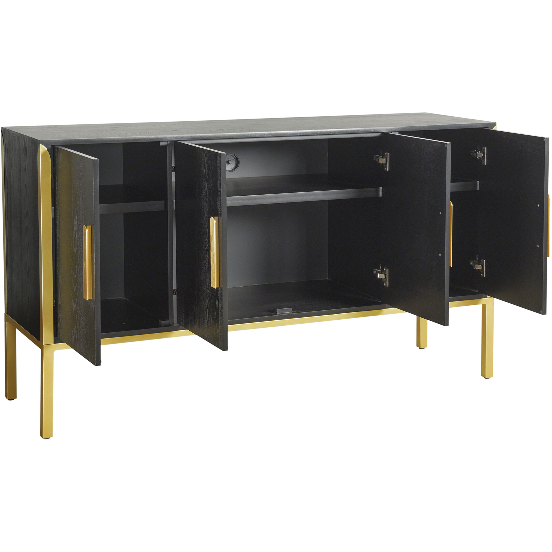 Cameron Black and Brass Gold Coating Cabinet