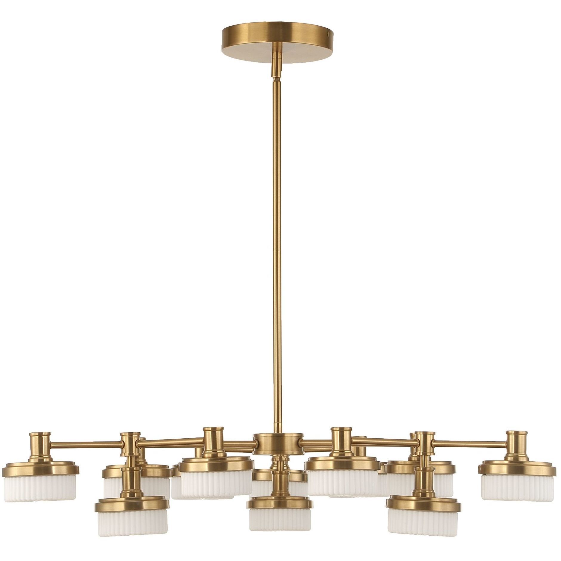 Wedge 12 Light 40.63 inch Warm Brass Chandelier Ceiling Light