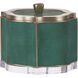 Shagreen 8.5 inch Green and Silver Box
