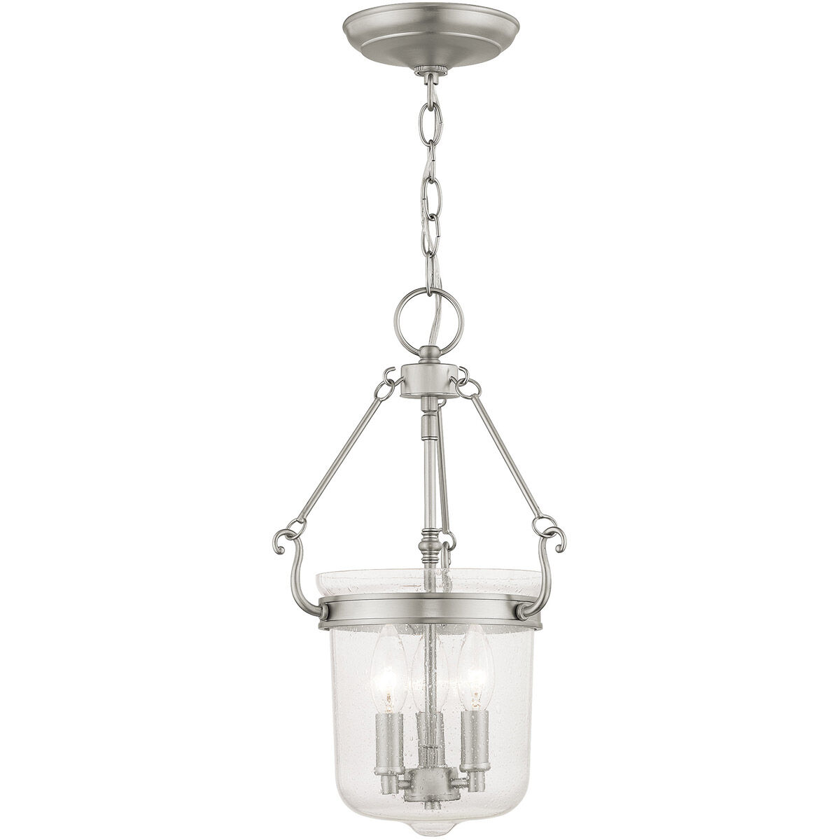 Winchester 3 Light 11 inch Brushed Nickel Pendant Ceiling Light