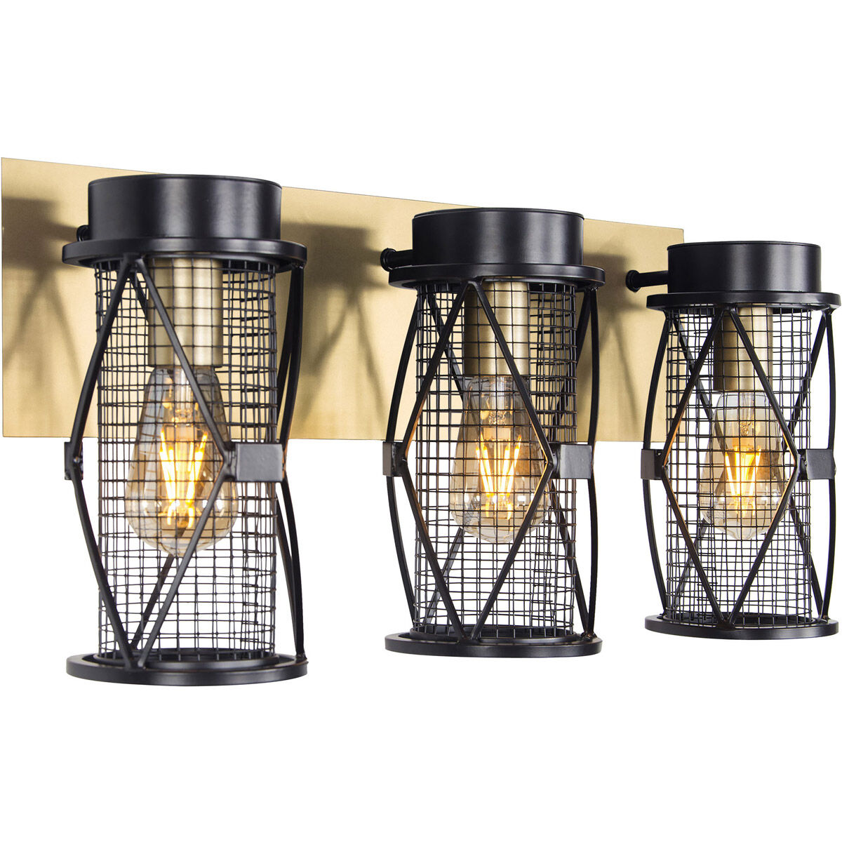 Harlequin 3 Light 23 inch Warm Bronze and Gold Bar Vanity Wall Light