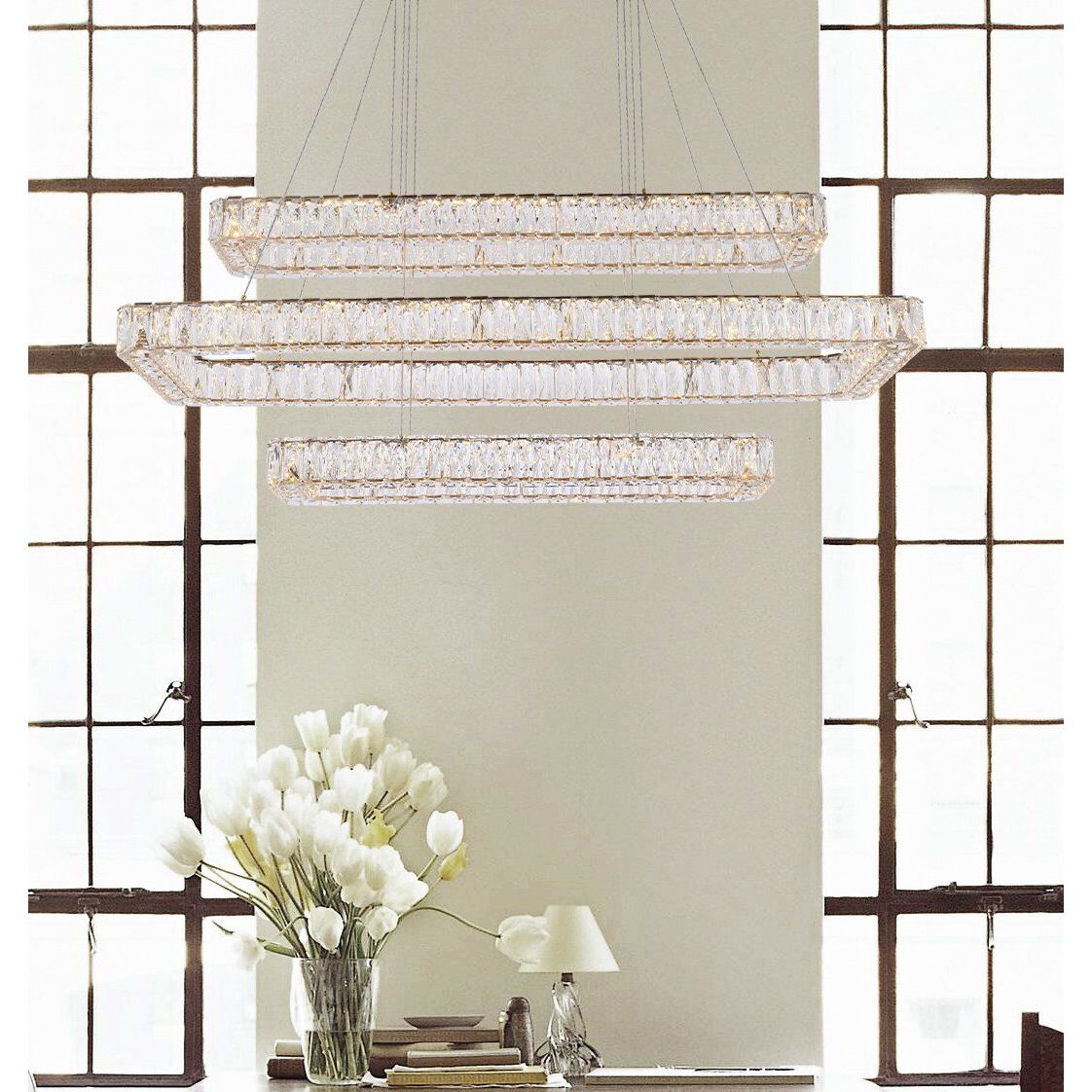 Monroe 3 Light 50 inch Gold Pendant Ceiling Light