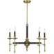 Consulate 5 Light 28 inch Matte Black and Warm Brass Chandelier Ceiling Light
