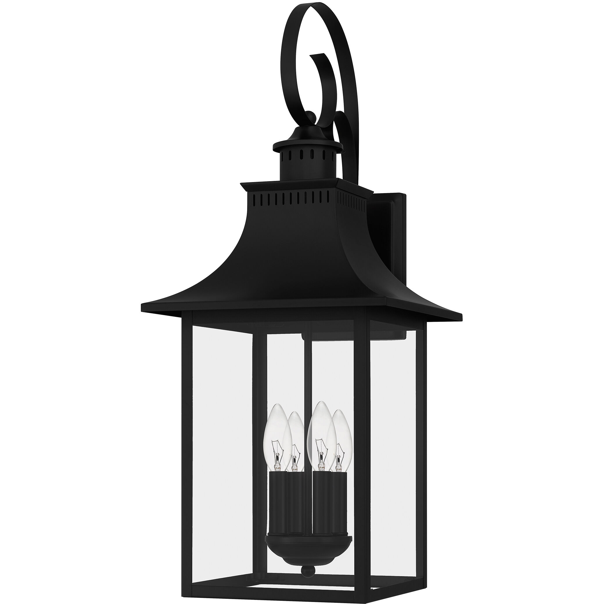 Chancellor 4 Light 28 inch Mystic Black Outdoor Wall Lantern