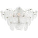 AERIN Loire LED 21 inch Polished Nickel Tiered Flush Mount Ceiling Light in White Strie Glass, Large
