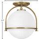 Somerset 1 Light 11.5 inch Heritage Brass Indoor Semi-Flush Mount Ceiling Light
