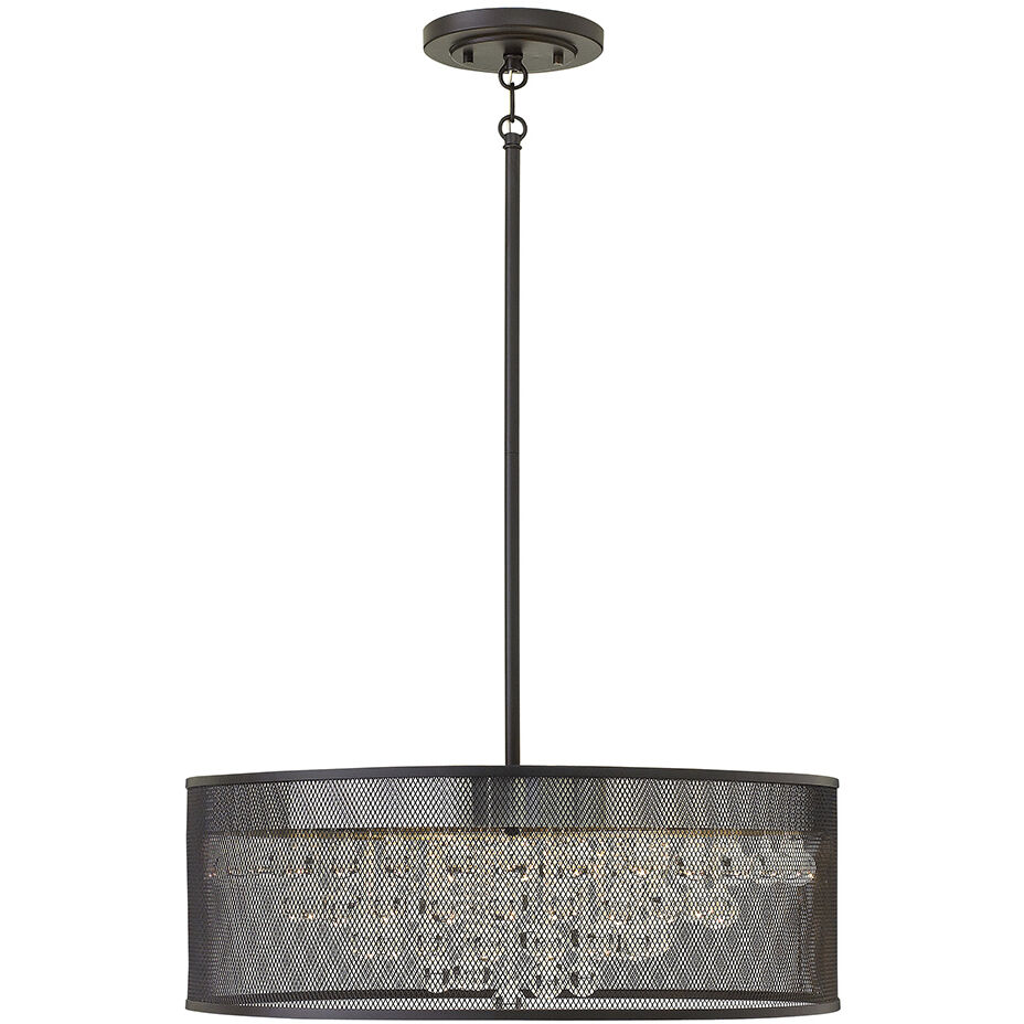 Fiona LED 25 inch Black Foyer Light Ceiling Light, Semi-Flush Mount