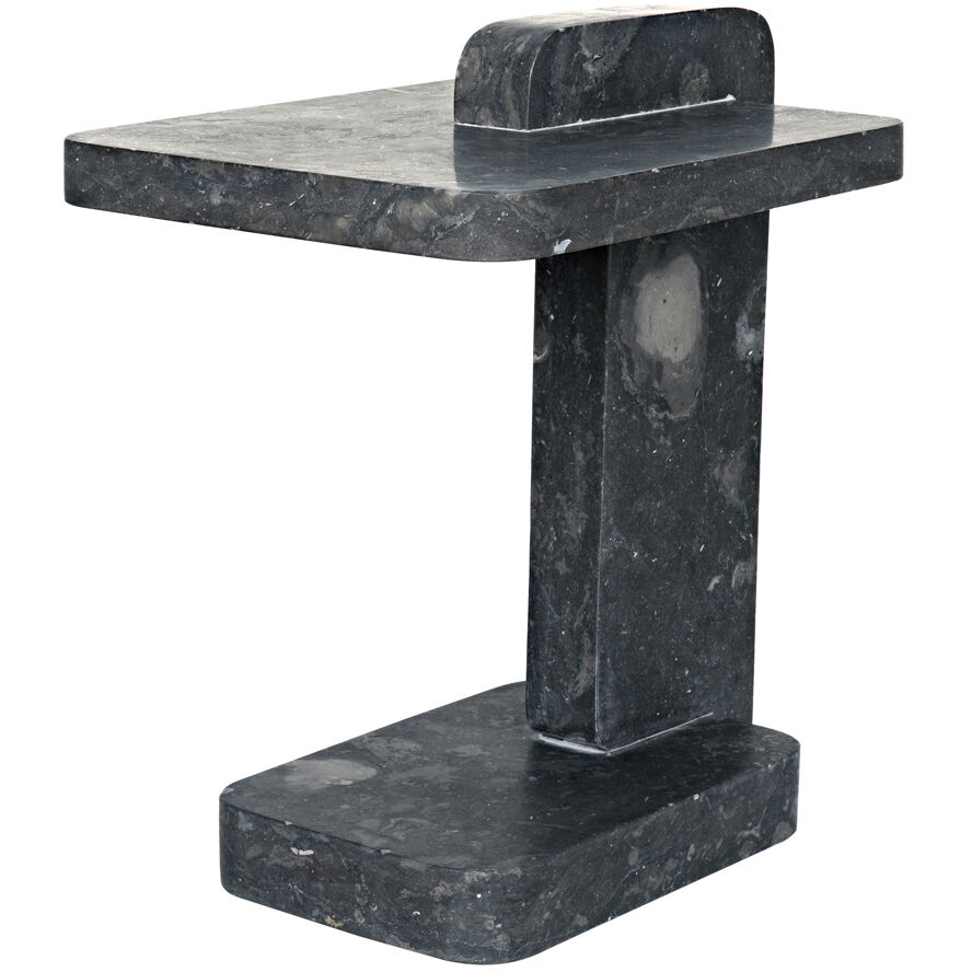 North 22.5 X 20 inch Black Marble Side Table