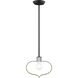 Meadowbrook 1 Light 12 inch Black with Brushed Nickel Accents Pendant Ceiling Light