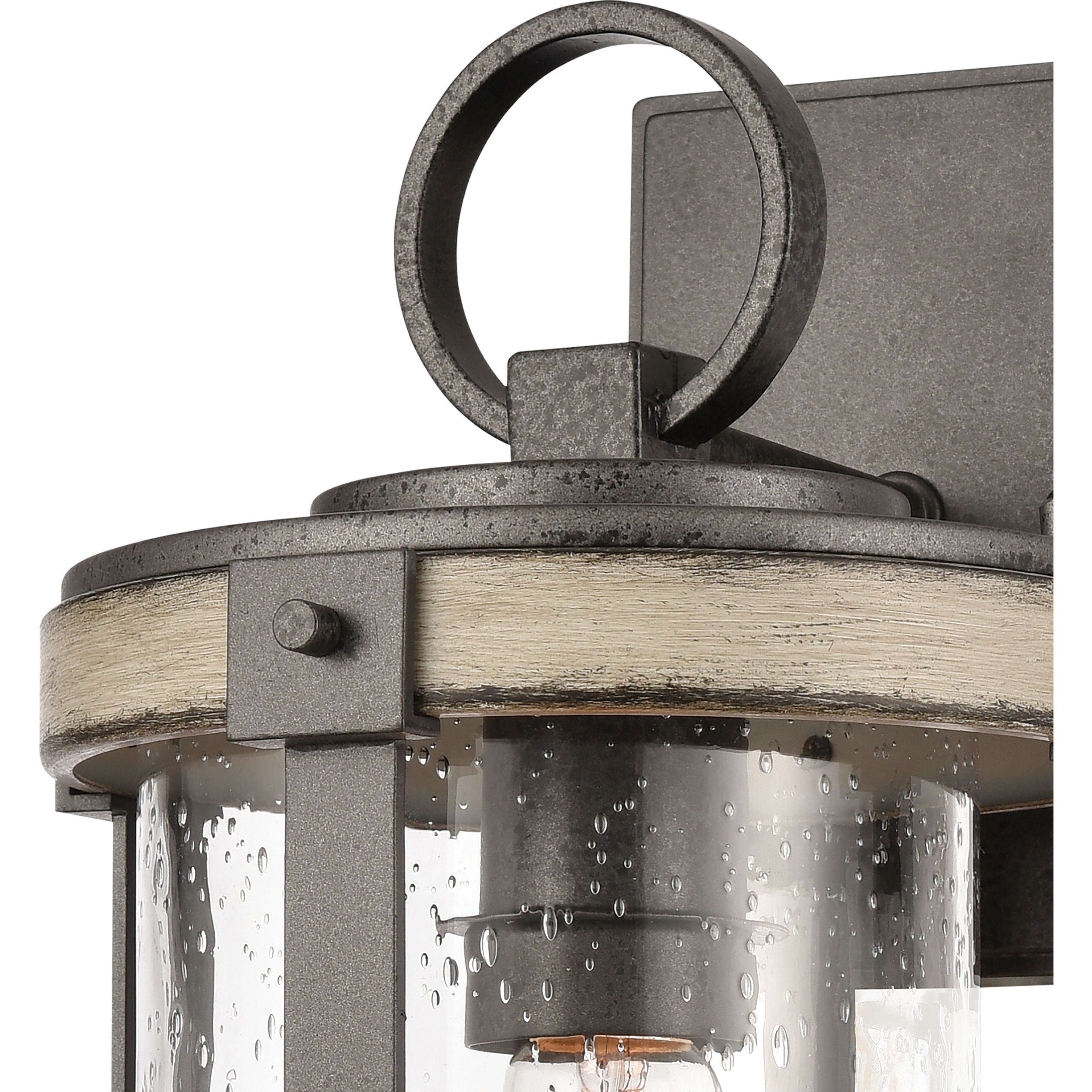 Annenberg 1 Light 16 inch Anvil Iron with Distressed Antiqued Gray Outdoor Wall Sconce