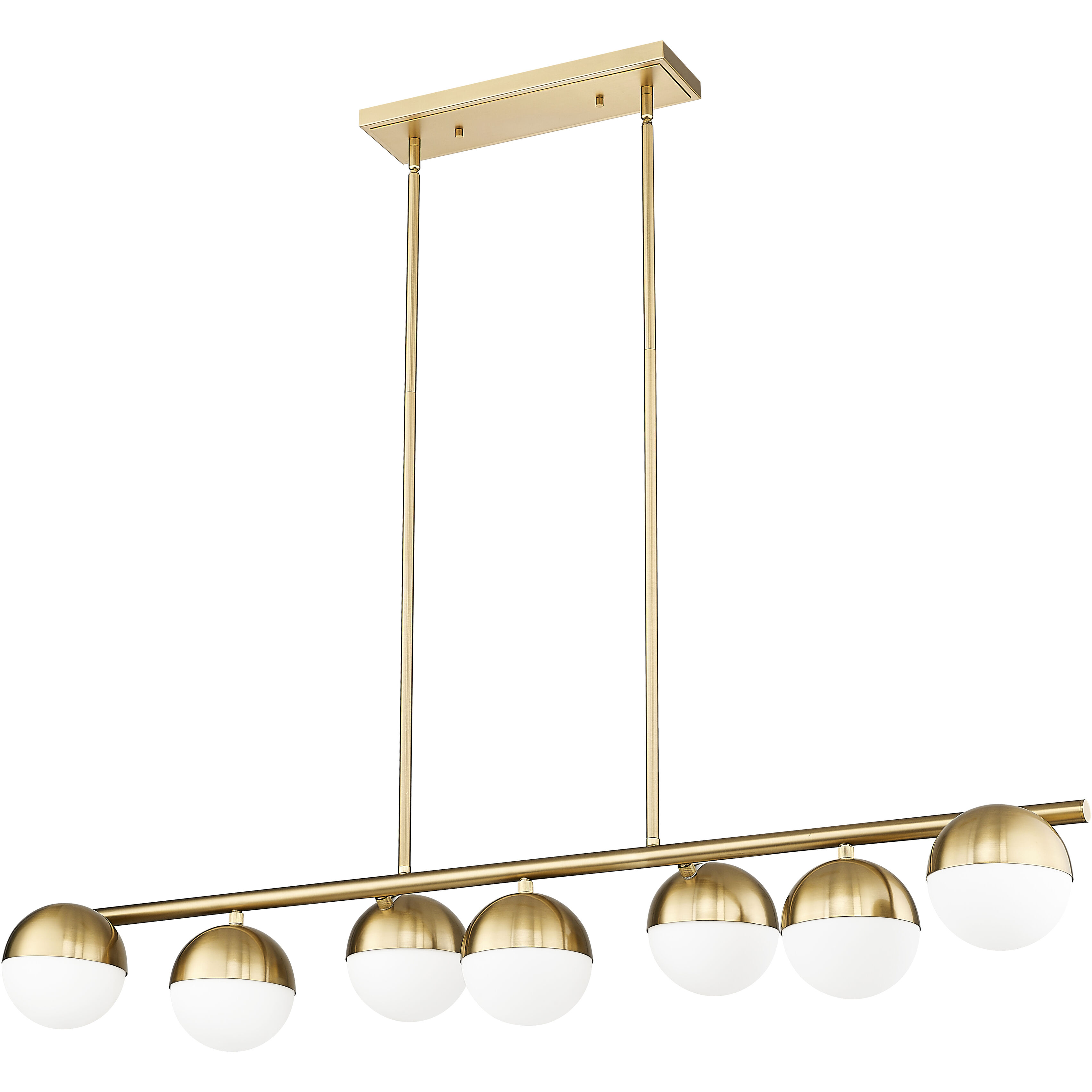Realm Sphere Linear Chandelier Ceiling Light in Modern Gold