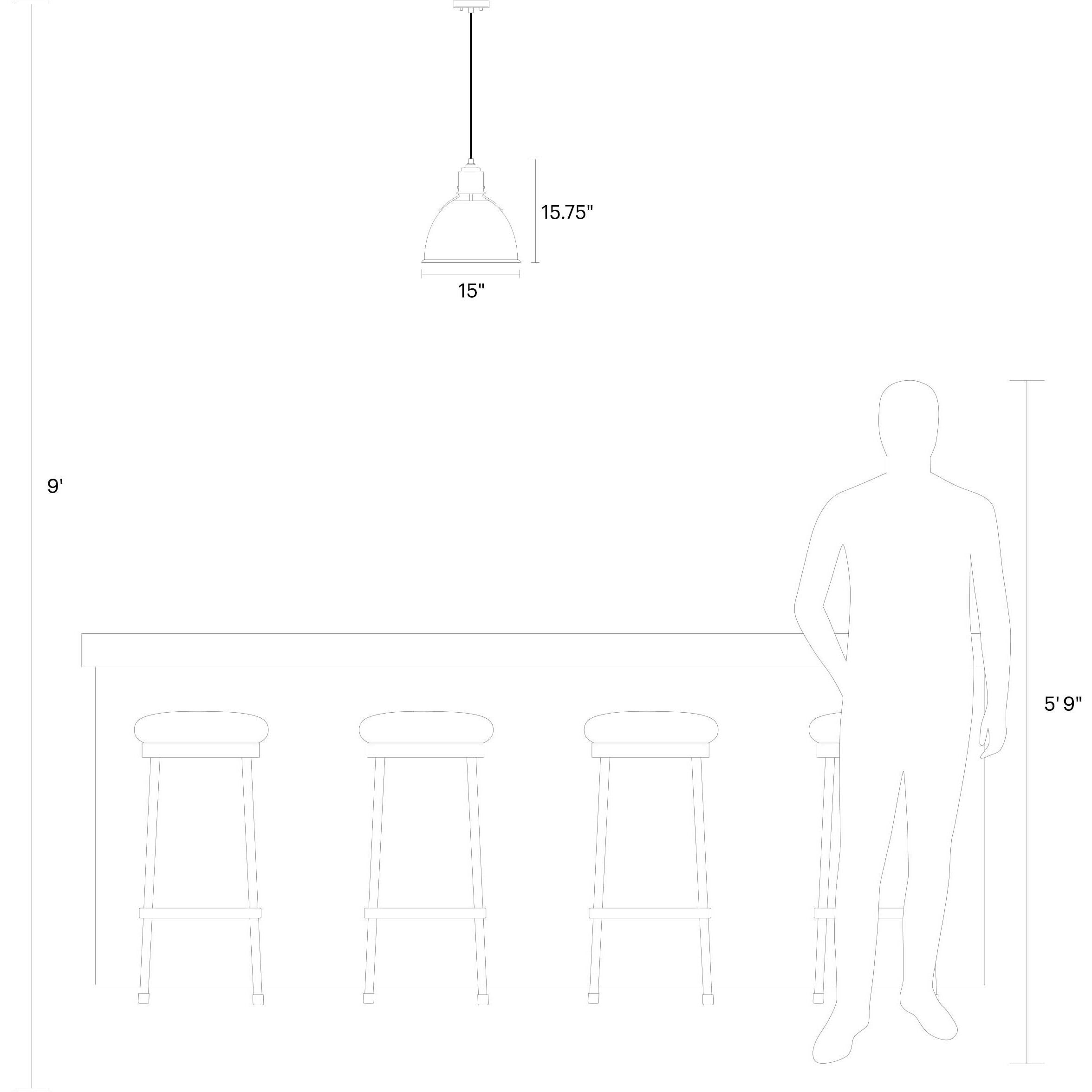 TOB by Thomas O'Brien Huey Pendant Ceiling Light in Brushed Nickel