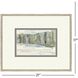 Distant Landscape Green and Blue and Black and White Framed Art