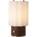 Scalloped 11.8 inch 9 watt Weathered Brass and Walnut Table Lamp Portable Light